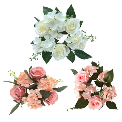 Comebachome Candle Rings Wreaths, 4inch Artificial Rose Candle Wreath Rings, Decorative Candle Floral Wreaths Desk Decorations for Wedding Dining Table Decor(Pink), Standard, Style 2