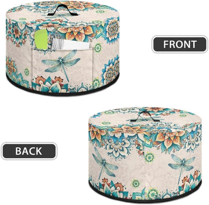 Mandala Dragonfly Slow Cooker Cover Compatible with 6-8 Quart Crock Pot, Washable Dustproof Appliance Cover