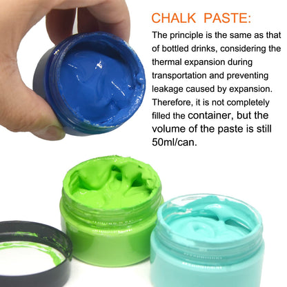 BOOLOOEN 8 Chalk Paste for Stencils and 4 Chalk Ink Spatulas, Self-Adhesive Stencil Pigment Art Paste for Drawing on Wooden Boards and T-Shirts
