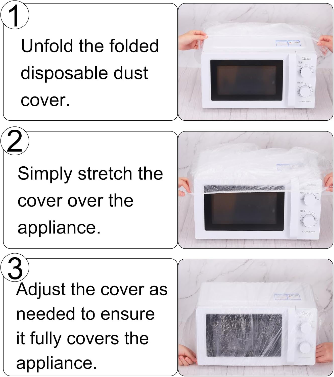 uxcell 100pcs Disposable Kitchen Appliance Covers, 39.5 Inch Thickened Clear Elastic Dust Cover for Small Appliances