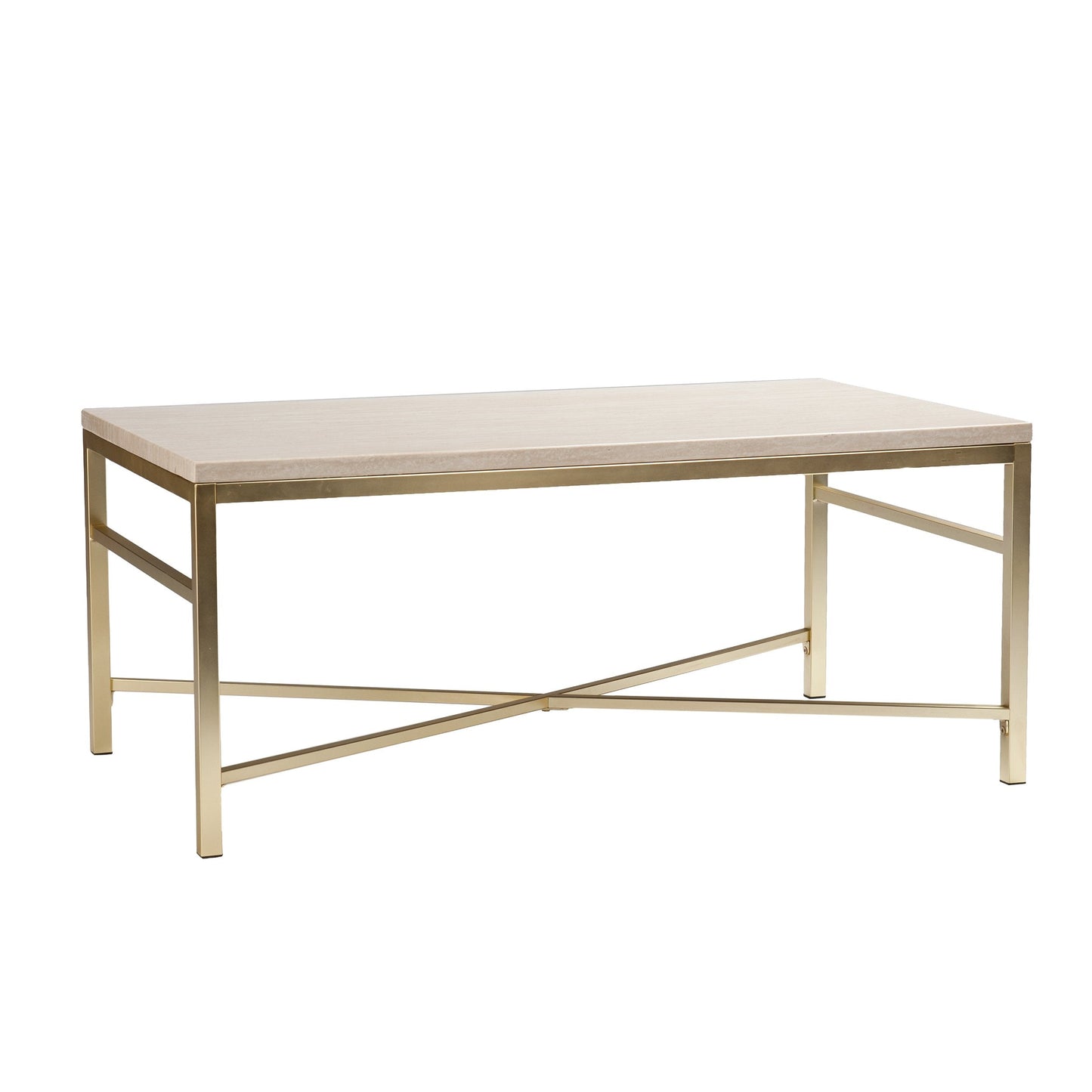 SEI Furniture - Orinda Faux Stone Cocktail Table - Travertine - Transitional Design, Finish - Ideal for Living Room, Family Room (CK3940)
