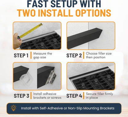 Skiennix 30” Slide-In Range Gap Filler Kit - Universal Aluminum Stove Trim Cover in Black