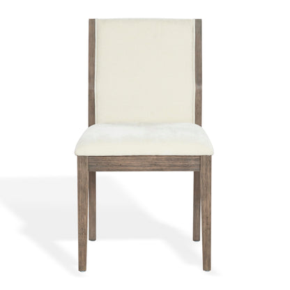 SAFAVIEH Couture Collection – Doriella Walnut Wood Dining Chair Set of 2, Modern Upholstered Dining Side Chairs with Padded Seat & Curved Back (SFV4276A-SET2)