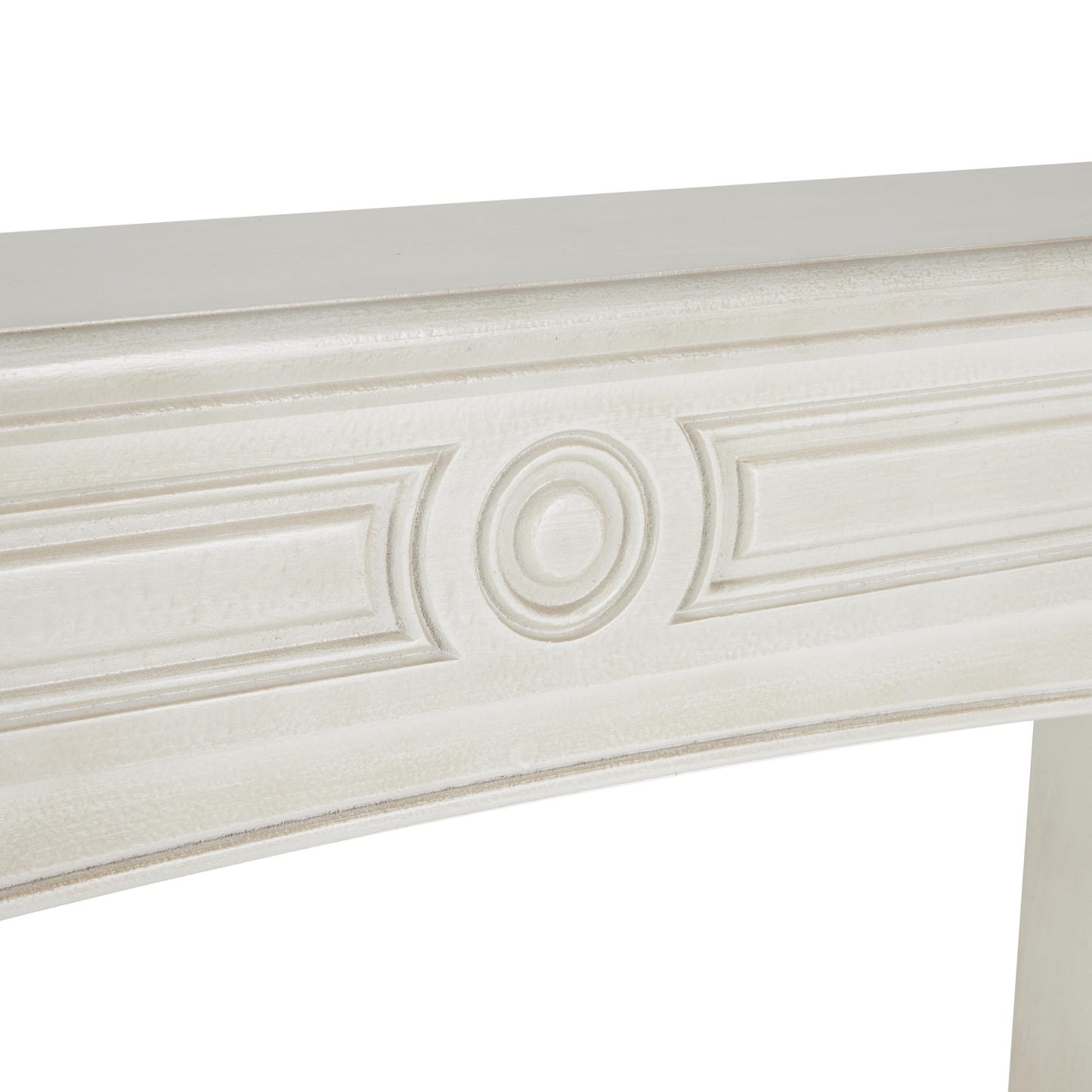 Deco 79 Wooden Fireplace Mantle Freestanding with Leaf Accents, 47" x 9" x 43", White