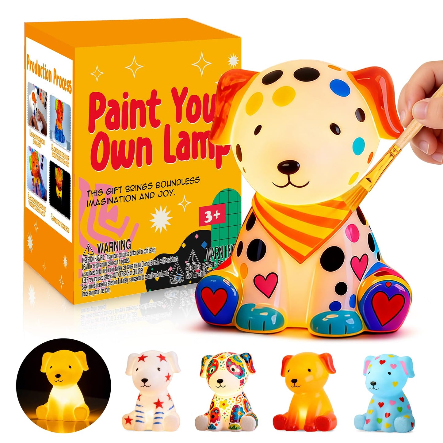 Paint Your Own Dog Lamp Kit - Art & Crafts Painting Kits for Kids, DIY Puppy Crafts Night Light,Art Supplies School Activities,Easter Christmas Birthday Creative Gift for Boys Girls Ages 4 5 6 7 8+
