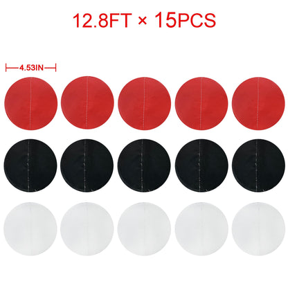 192Ft Red Black White Party Decorations Big Circle Dots Backdrop Streamer Garland for Graduation Birthday Bachelorette Engagement Baby Shower Wedding Las Vegas Casino Poker Pirate Party Supplies