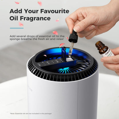 AROEVE Air Purifiers for Bedroom Home, Air Purifier For Smoke Pollen Dander Hair Smell Air Cleaner with Sleep Mode Speed Control For Bedroom Office, MK01- White(Available for California)