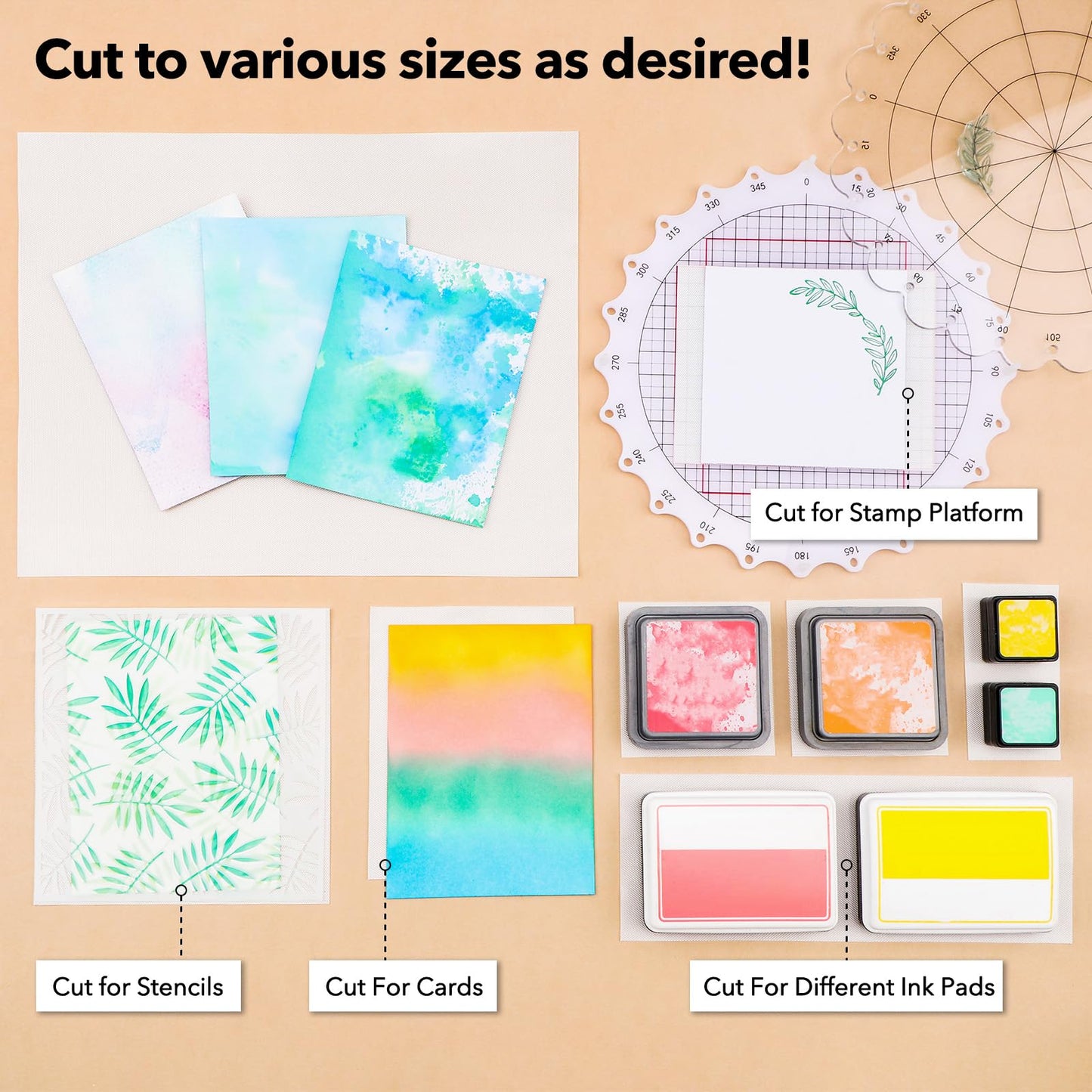 39.4 x 19.7inch Silicone Mats for Crafts Translucent Cuttable Large Media Grip Mat Heat Resistant Non-Slip Craft Mat for Ink Blending Stamping Stenciling Jewelry, Epoxy Resin,Glitter Slime, DIY Sheet