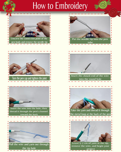 Fortilo Punch Needle Kit with Fabric | Hoop, Yarn, Step-by-Step Guide – Ideal Crafts for Adults, Home Decoration, Craft Activities (Bear)