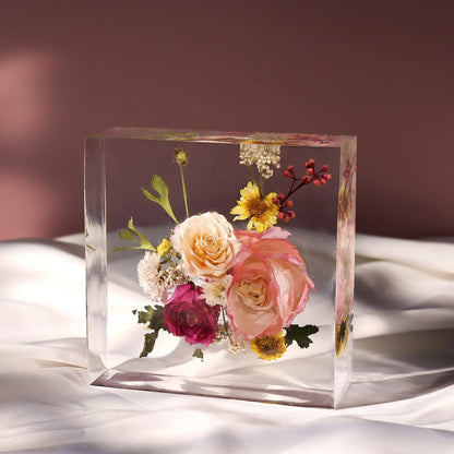 LET'S RESIN 8Pcs Resin Molds Silicone,Deep Epoxy Resin Molds for Flower Bouquet Preservation,Large Silicone Molds for Resin Casting Craft Including Square Hexagon Heart Resin Mold