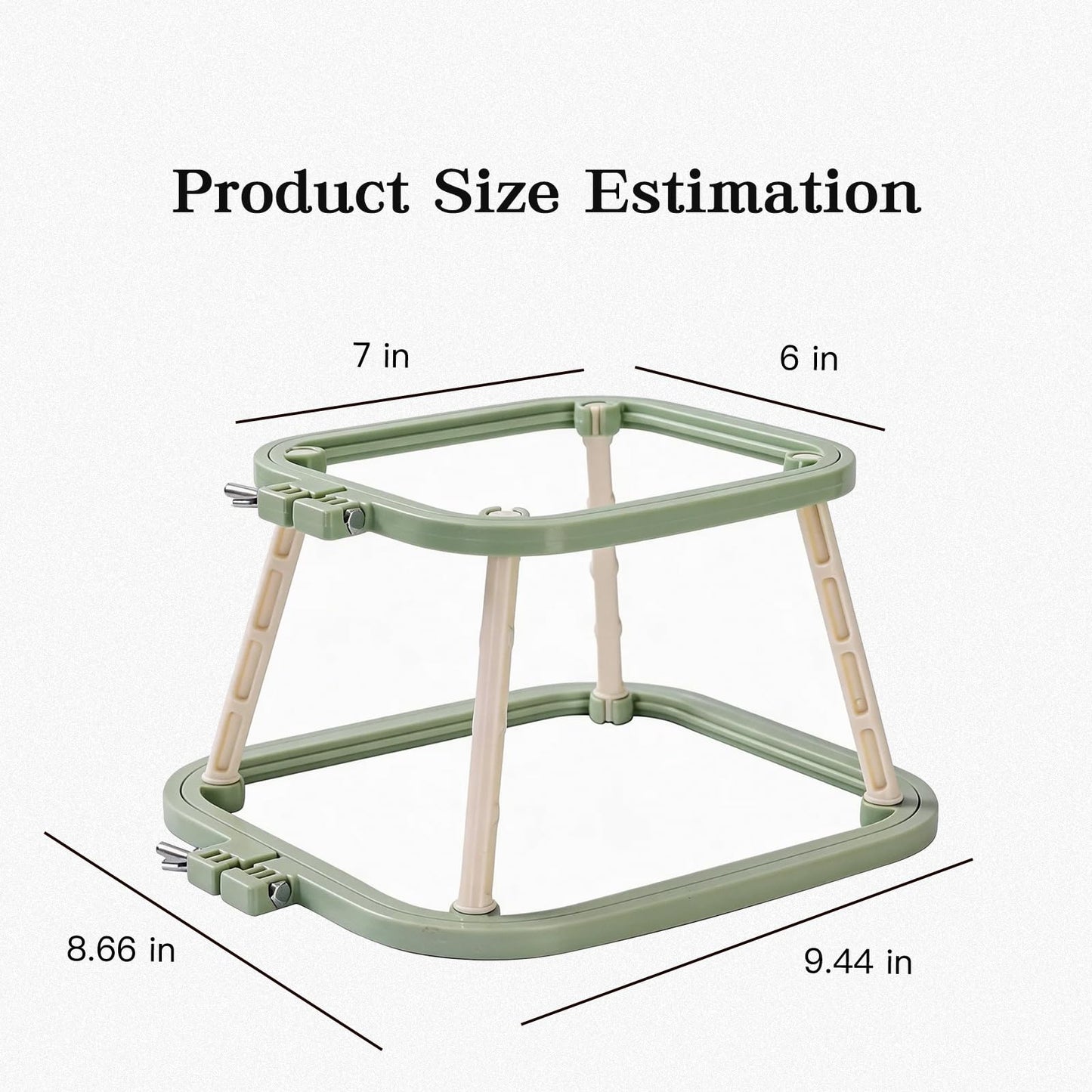 Multi-Functional Double Embroidery Stand, Portable Embroidery Stand for Cross Stitch, Needlework & Quilting, Suitable for Tabletop or Lap Use, Green
