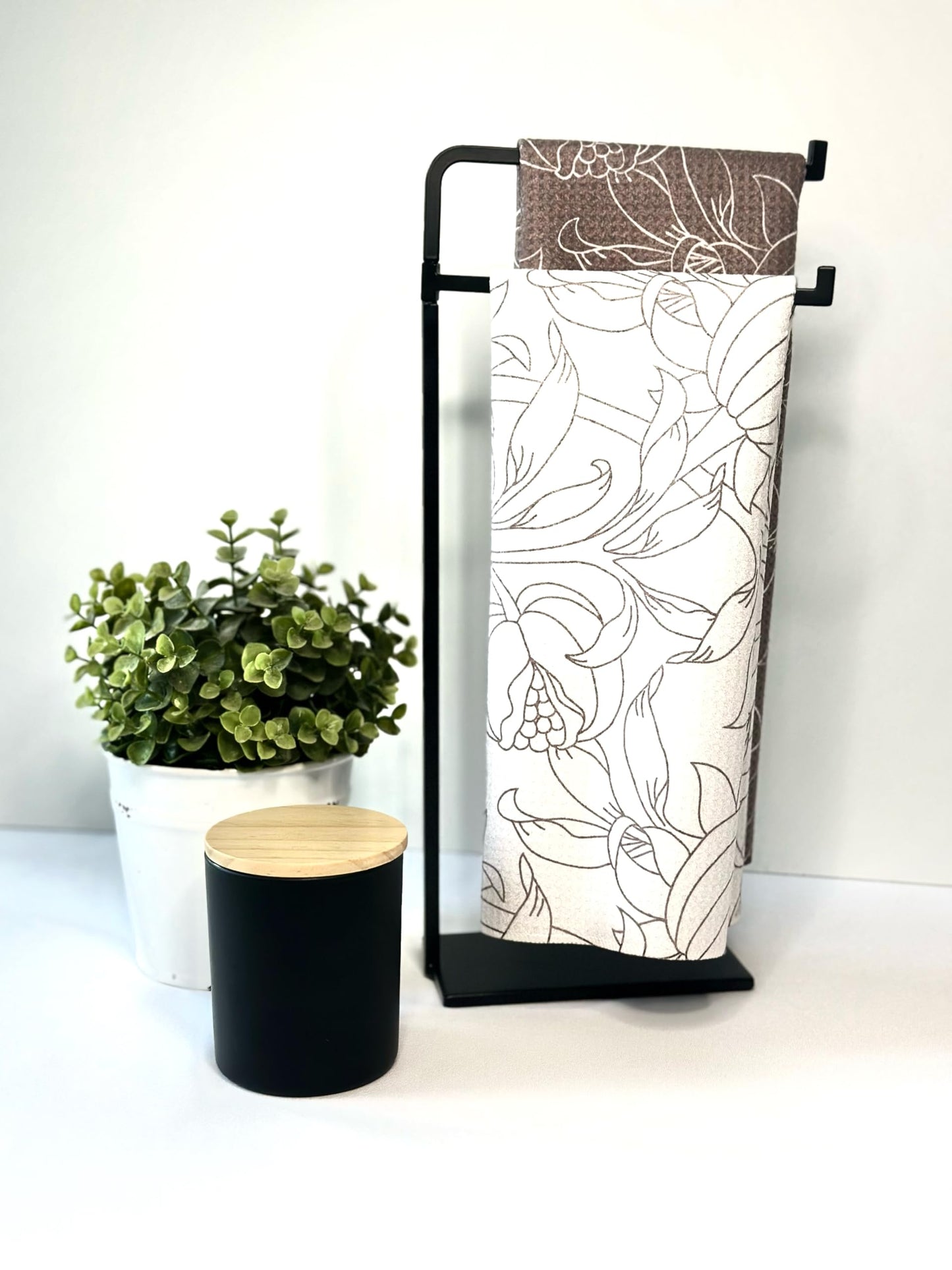 Trig Kitchen Towel. Tea Towel. Dish Cloth. Double Sided Design. Quick Dry Waffle Weave Microfiber. Highly Absorbent. Designer Prints. Modern. 2 Pack. Nora.