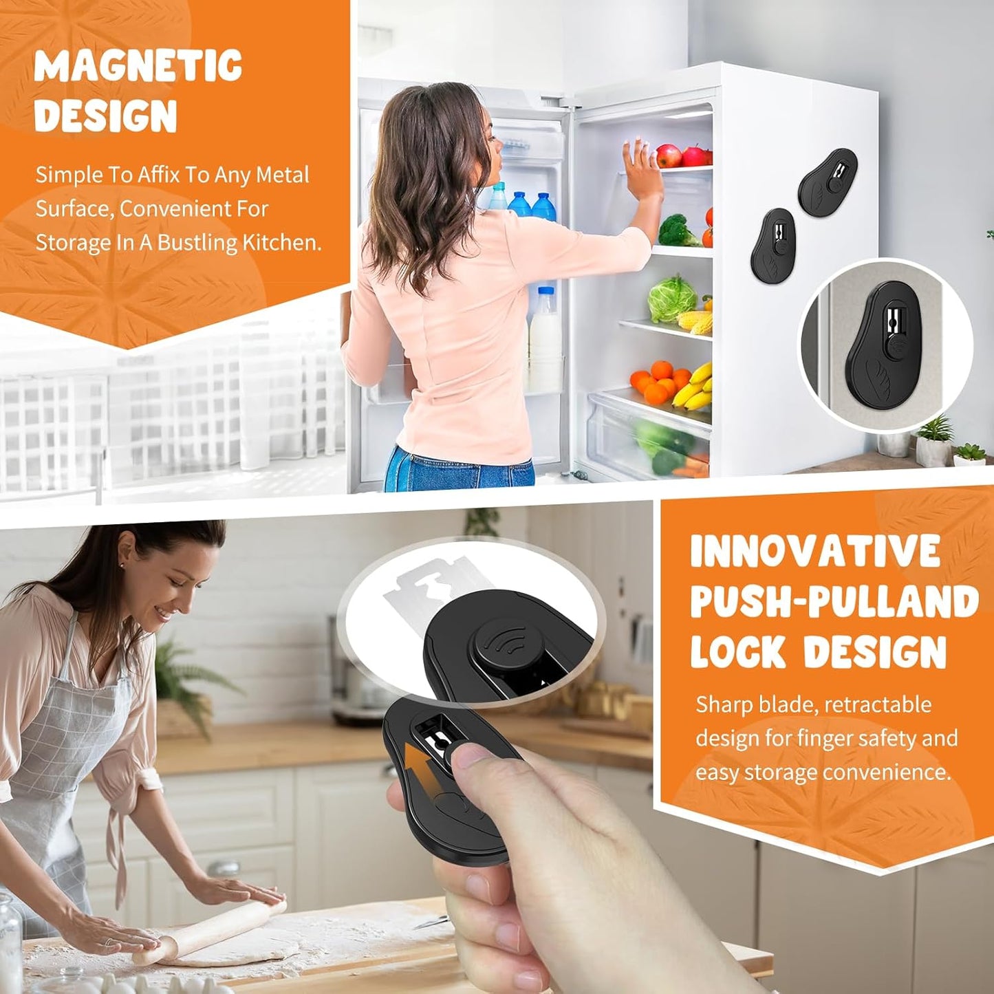 Extractable & Magnetic Bread Lame Dough Scoring Tool, Professional Sourdough Scoring Tool with 5 Razor Blades, Black
