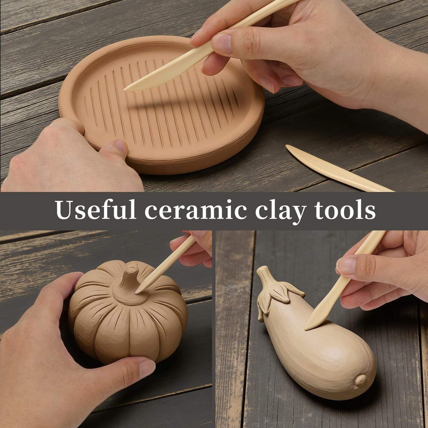 Decorniqu 100 Pcs 10 Set Plastic Clay Sculpting Tools Double Ended Pottery Modeling Clay Tools Reusable Polymer Carving Cutters Supplies for Carving Styling Embossing Air Dry Clay Crafts