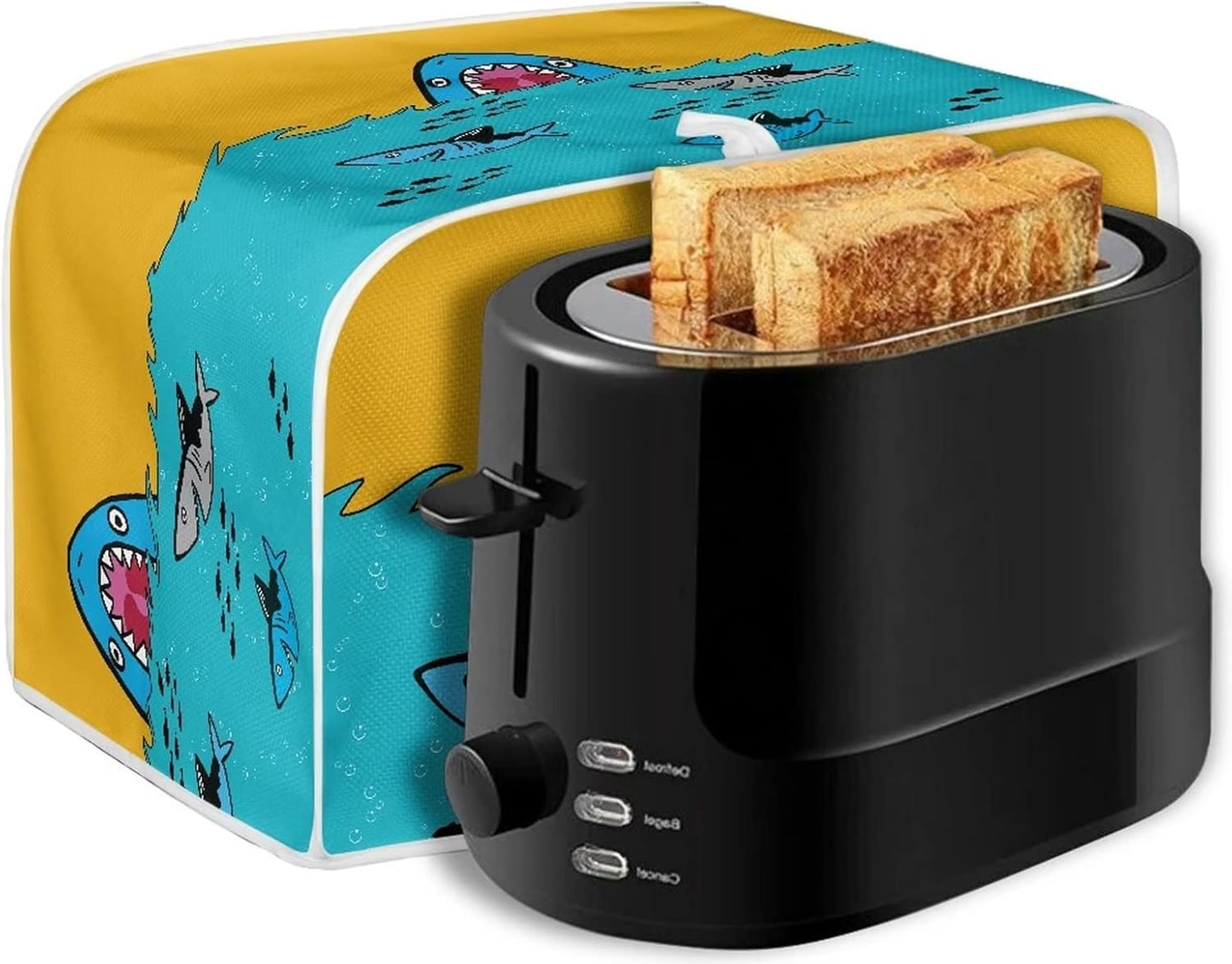 Sharks Toaster Cover for 4 Slice, Dust and Fingerprint Protection for Long Slot Toasters