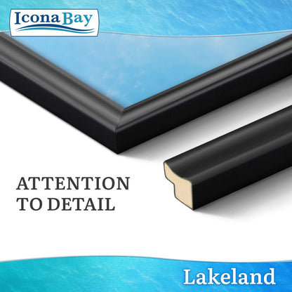 Icona Bay 8x10 Black Picture Frame - Contemporary Composite Wood Frame for Walls or Tabletop - Lakeland Collection