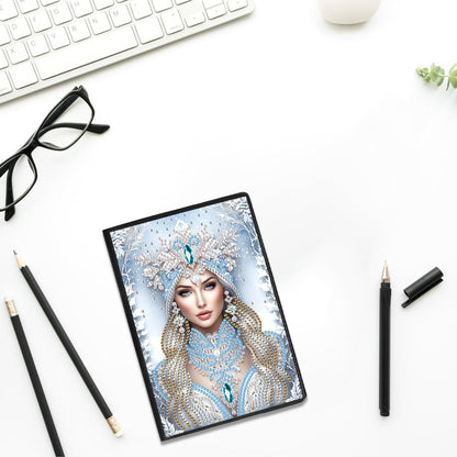 JZHYOAN Woman Diamond Art Note Book Gem Art Dairy Travel Drawing Message Art Notebook for Adult DIY Diamond Painting Blank Notebook Kits Cross Stitch Mosaic Notepad Embroidery for Office Desk Decor