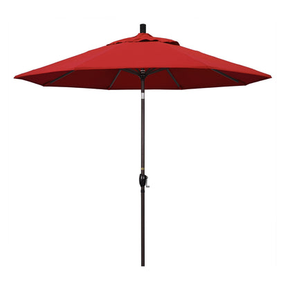 California Umbrella 9' Rd Pacific Trail Series Aluminum Patio Umbrella, Crank Lift, Push Button Tilt, Bronze Finish