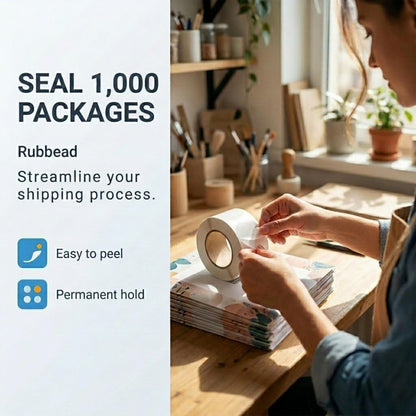 Clear Circle Stickers 1.5 Inch Round, 1000 Pack Waterproof, Virtually Invisible Transparent Self-Adhesive Envelope Seals for Package, Mail, Gift Box - Performore Wafer Seal Round Labels