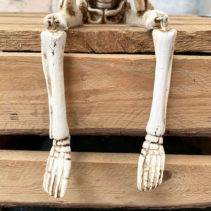 LFWATAXY Resin Sitting Skeleton Shelf, Sitters Sitting Figurines Crafts Ornaments Collectibles Statues for Home Bookshelf Table Ledge Edge Party Decorative (Not Look)