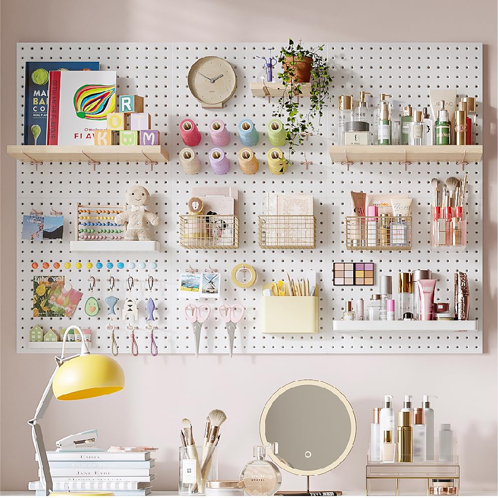 HUHOLE 50-Pack Pink Pegboard Hooks 2 Inch, Decorative Metal Peg Board Hangers with Rubber Safety Tips, Fits 1/8" & 1/4" Boards, Heavy Duty Organizer for Craft Room, Nursery, Garage & Retail Display