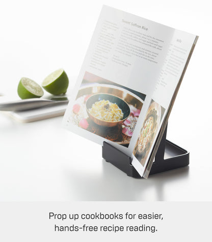 Yamazaki Home Tower Lid & Ladle Stand - Large, Kitchen Stand For Utensils, Lids, And Cookbooks, Heat-Resistant Kitchen Stand - Steel
