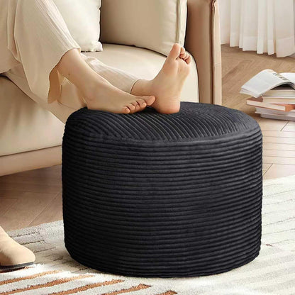 AS AWESLING Plush Round Ottoman Foot Rest - Dual Size Comfort for Living Room