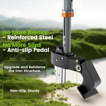 Stand Up Weed Puller Tool by [Brand Name] - 4-Claw Steel Head, 39"-46" Adjustable Handle for Effortless Weeding