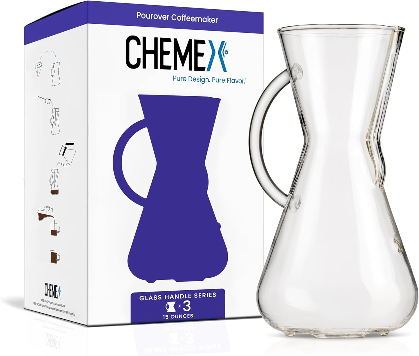 3-Cup Packaging Chemex Pour-Over Glass Coffeemaker - Glass Handle Series - - Exclusive