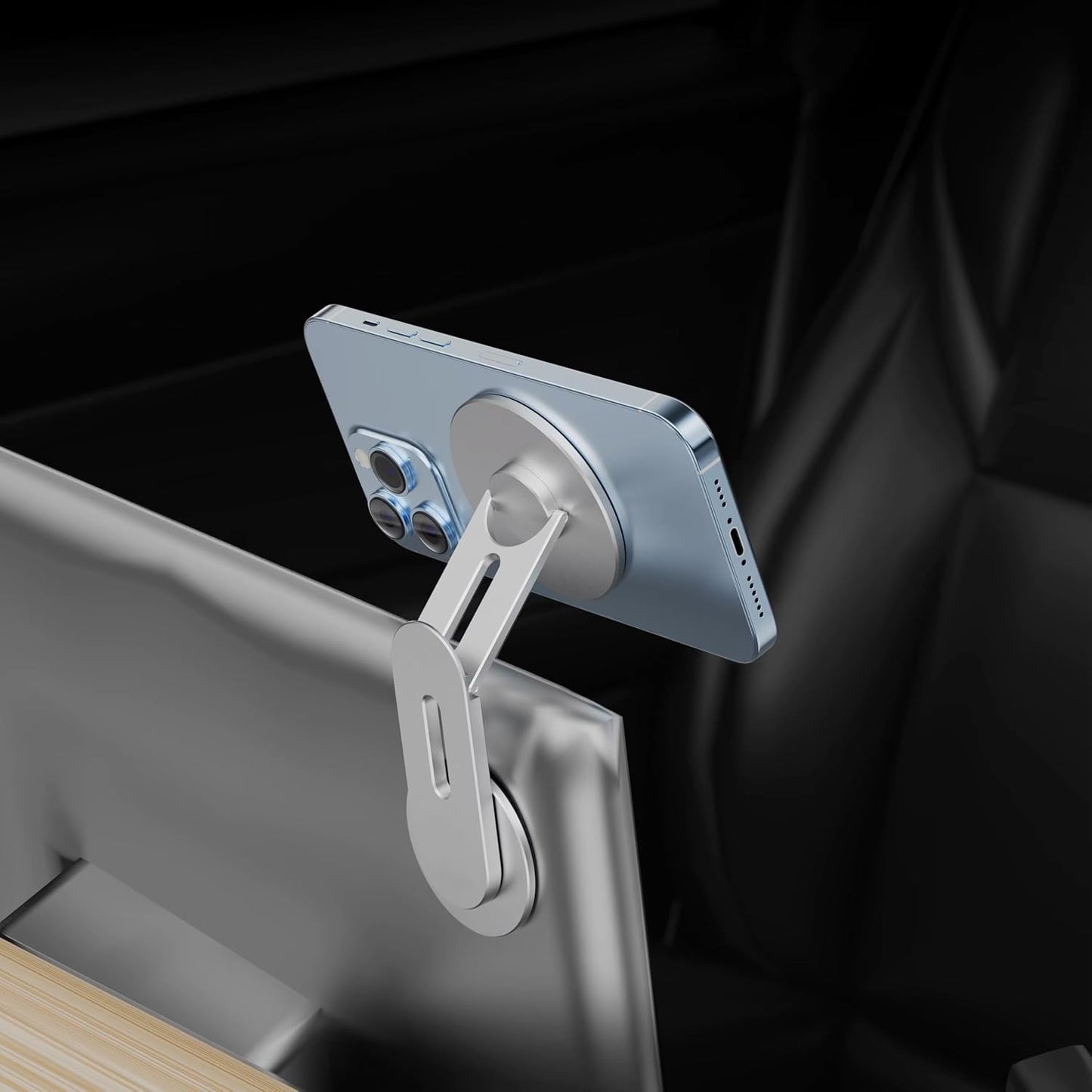 Doolkin® Pizo Mount 2, Laptop Phone Holder, Adjustable Laptop Stand, Foldable Laptop Side Mount Clip, Slim Portable Smartphone Stand, Computer Monitor Expansion Bracket, Magnetic Phone Mount