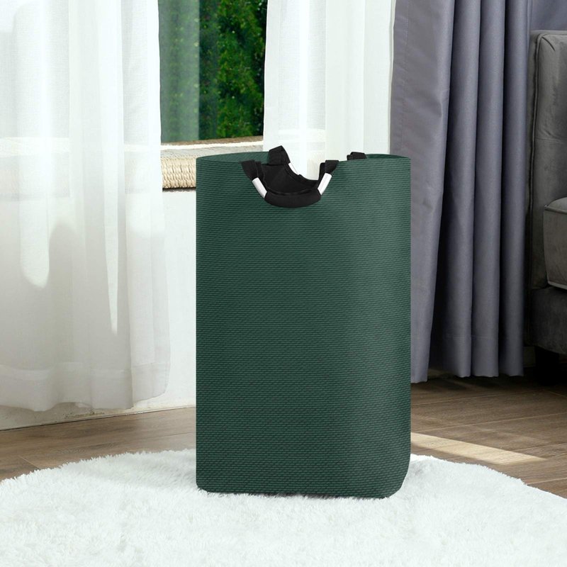 Qilmy Hunter Green Laundry Hamper Large Waterproof with Handle Laundry Baskets Foldable Lightweight Store Basket for Bathroom Bedroom