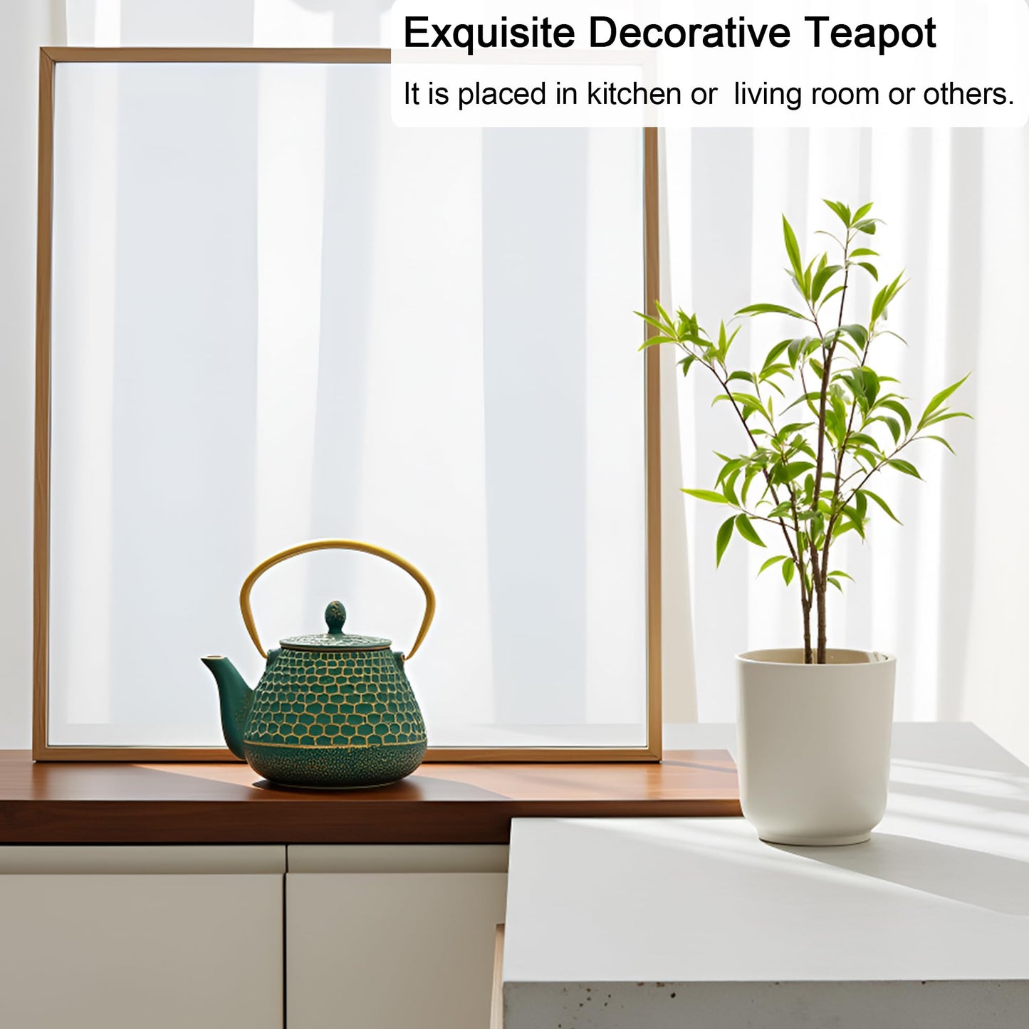 Cast Iron Tea Kettle, Japanese Tetsubin Teapot Coated with Enameled Interior, Durable Cast Iron Teapot with Stainless Steel Infuser for Stovetop Safe(1000ml/34oz)