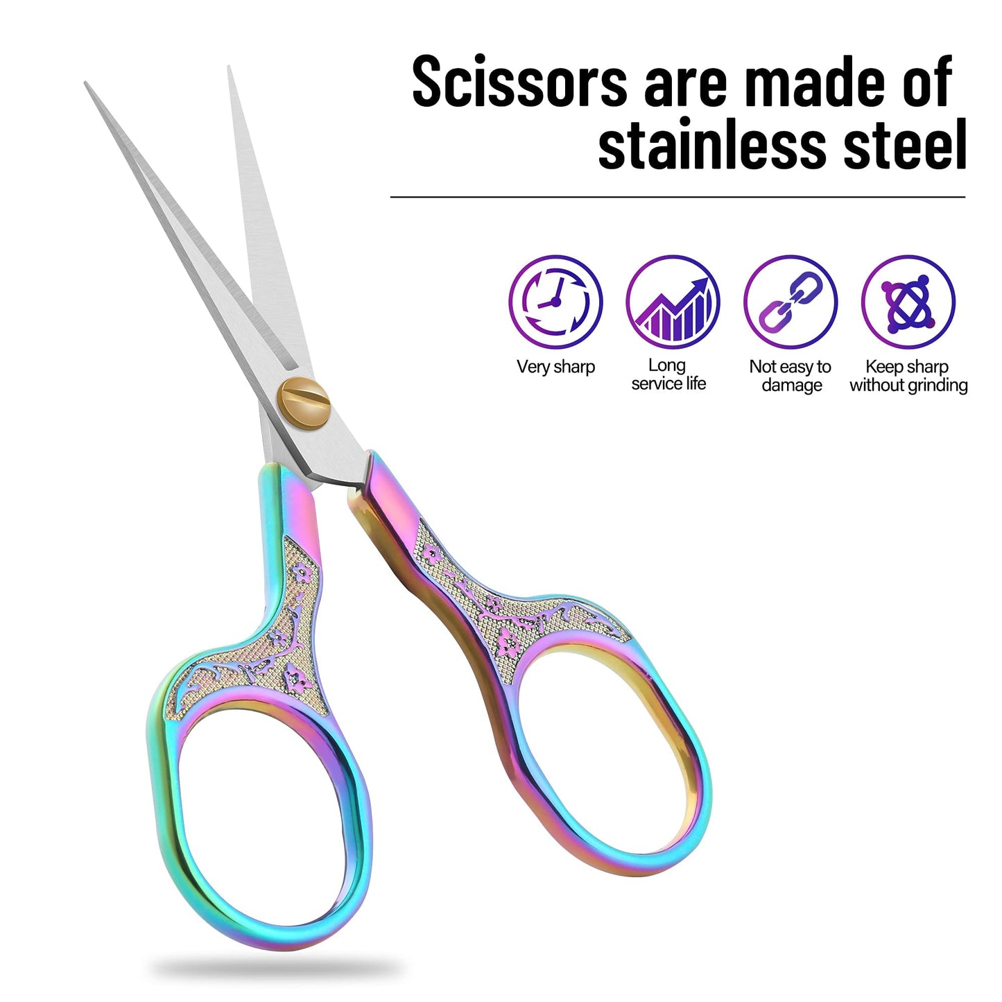 Small sharp scissors-Glexal 5 Inch Precision Scissors-2 pack,razor Sharp Blade Shears for craft embroidery sewing school office cutting…
