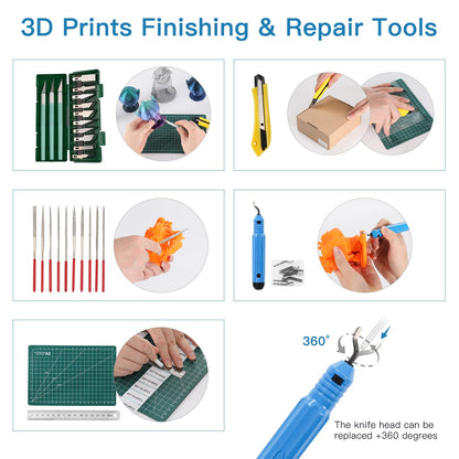 Sovol 3D Printer Tools Kit, 78 PCS 3D Printer Accessories with Nozzle Cleaning Kit, Removable Multi-Function Screwdriver Kit, Deburring, Removal Tools, Cutters, Hobby Knife Set, Wrench Set