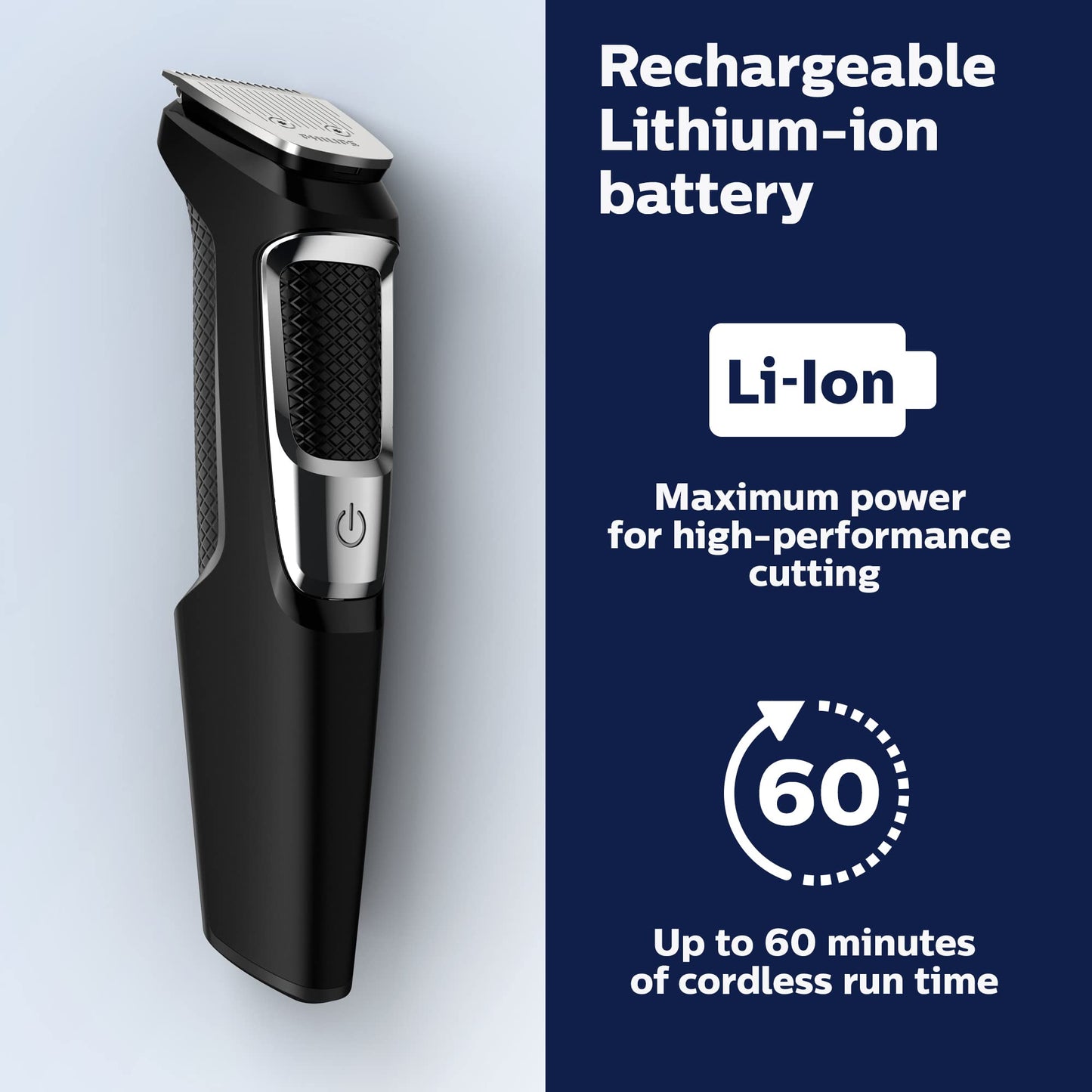 Norelco Philips Multigroom 3000 Series, All-in-One Trimmer, Beard Trimmer and Hair Clipper, 15-Piece Men's Grooming Kit for Head, Beard, Face, Nose, Ears, No Blade Oil Needed, Soft Pouch, MG3770/40