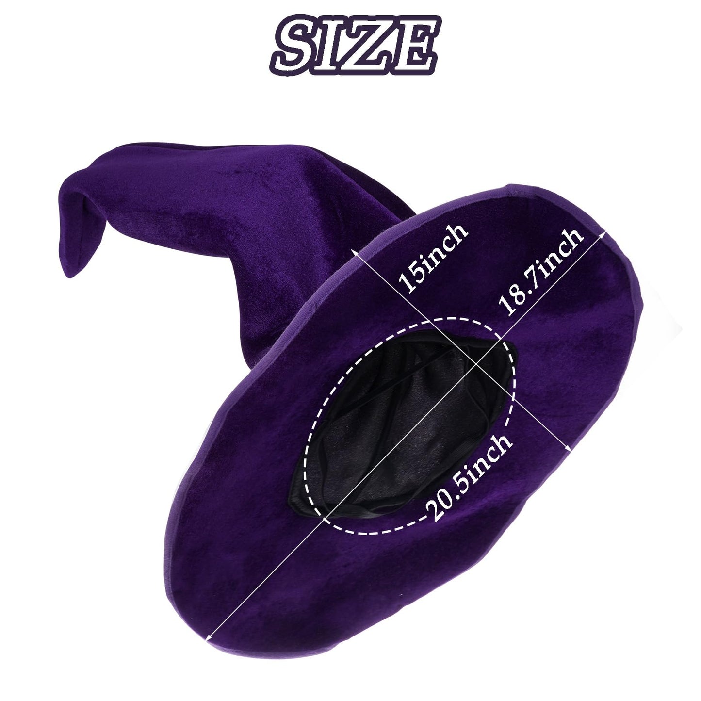 Ishua Wizard Hat Halloween - Keep Stand Witch Hat, Women's Witch Hats for Women, Nice for Witch Costume Women, Halloween Costumes & Decorations, 1pcs, Purple