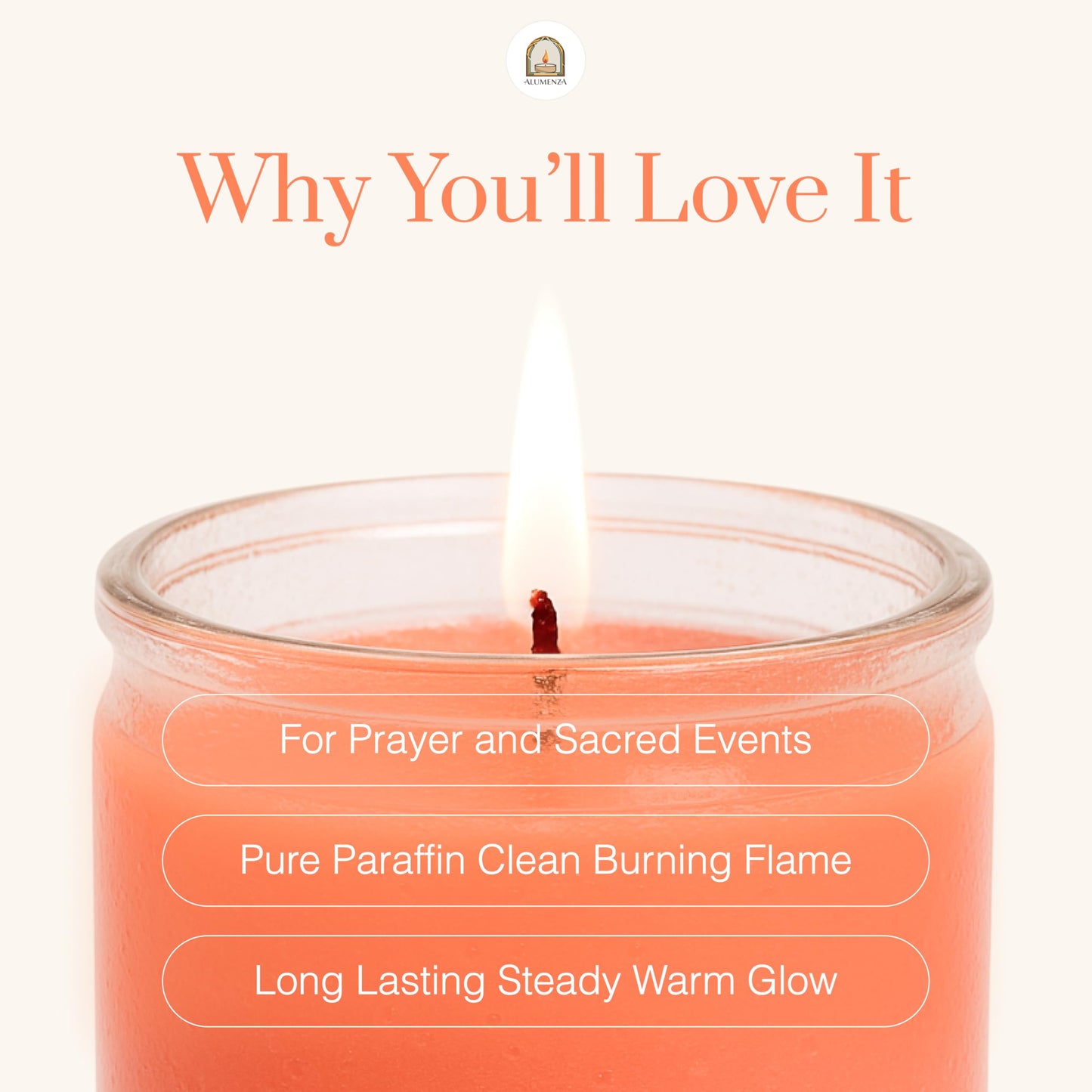 Alumenza 3 Pack Pink 7 Day Candles in Glass Jar – Paraffin Wax, Clean Burning Unscented | Large & Tall Devotional Prayer Pillar Candles for Home, Memorial, Spells, Long Lasting