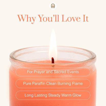 Alumenza 3 Pack Pink 7 Day Candles in Glass Jar – Paraffin Wax, Clean Burning Unscented | Large & Tall Devotional Prayer Pillar Candles for Home, Memorial, Spells, Long Lasting