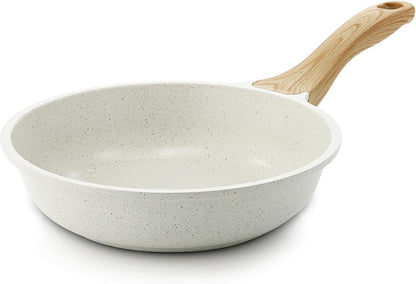 SENSARTE Nonstick Ceramic Frying Pan - 8-Inch Healthy Omelet Skillet | PFAS-Free, Induction Compatible, White