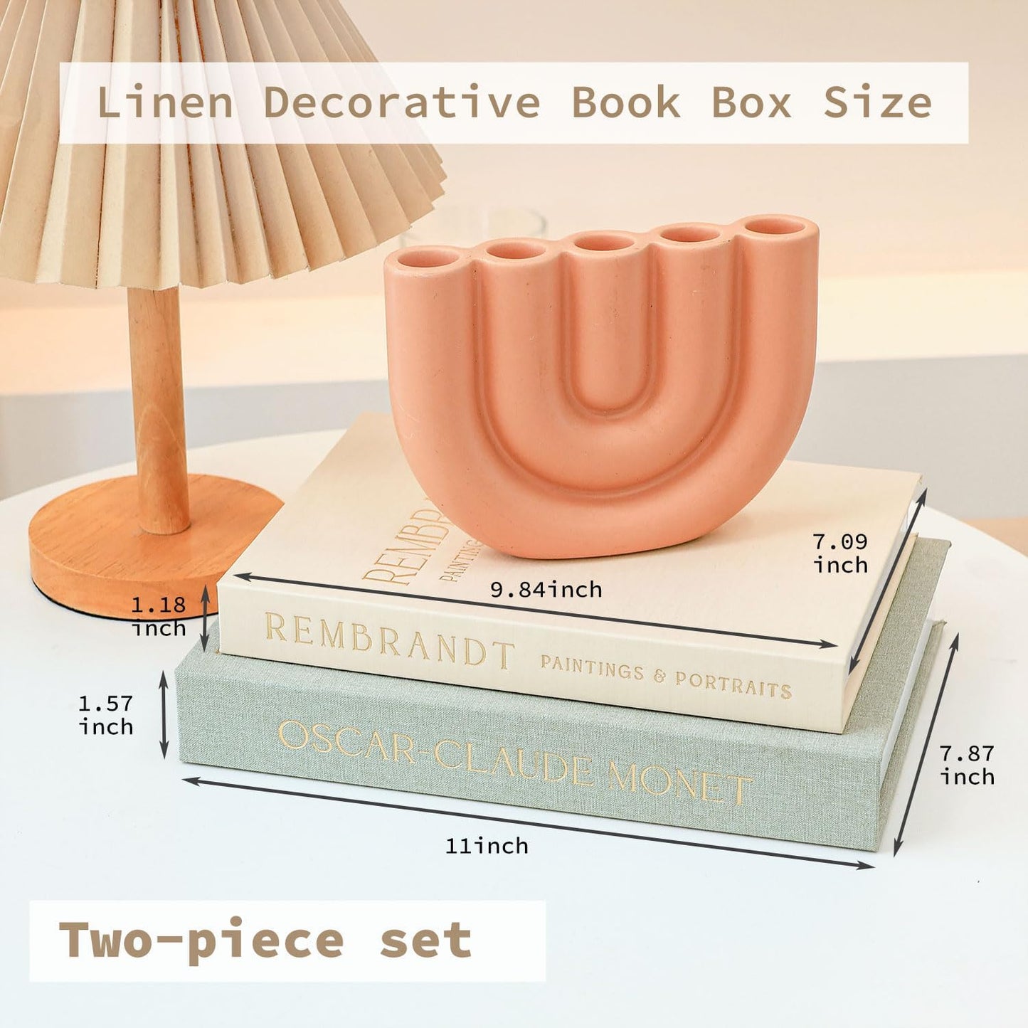 HMMSTR Decor-Set 2 Modern Coffee Table Books-Decorative Books for Home of Linen Fake Books Decorative Boxes-Faux Book