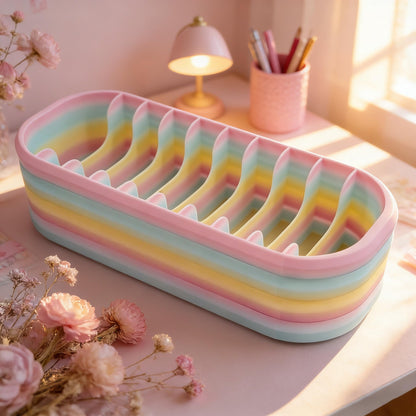 Rainbow Diamond Painting Storage Box with 10 Compartments - Portable Bead Organizer for Diamond Art Kits, Rhinestone & Craft Supplies, Diamond Painting Accessories and Tools