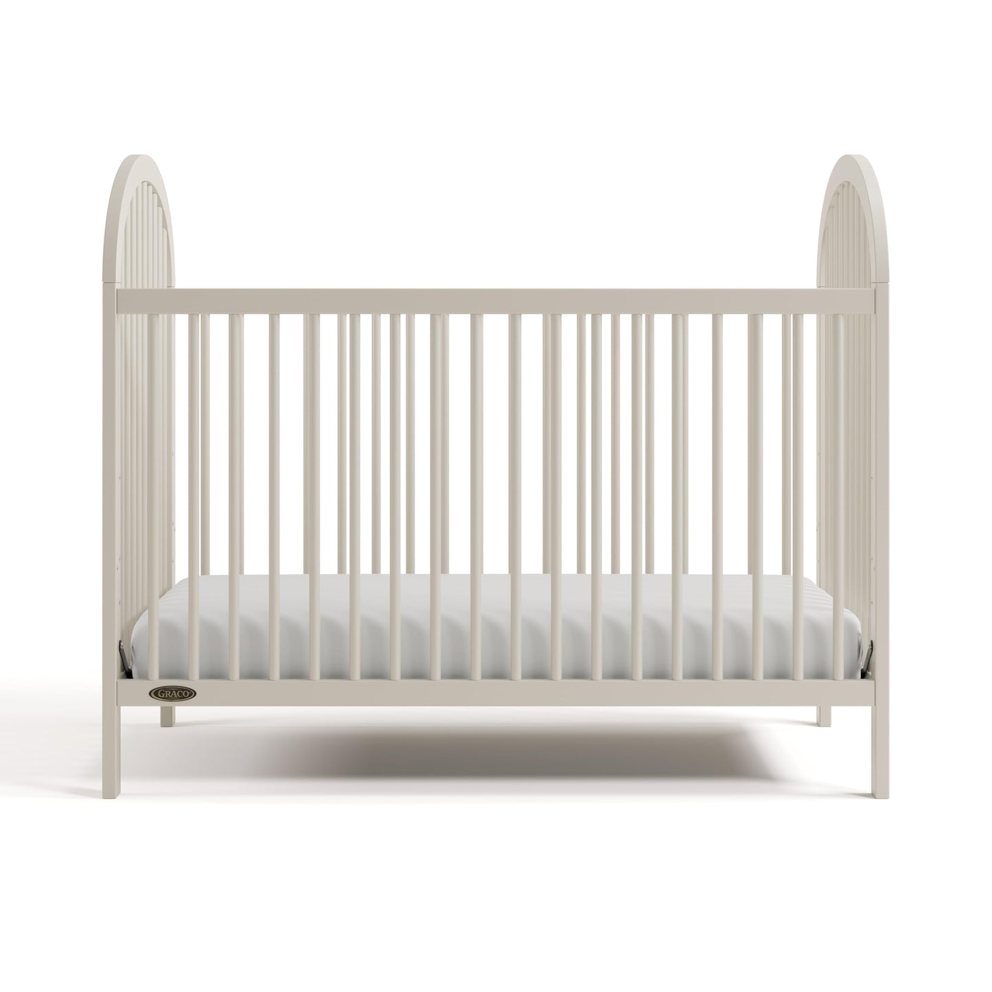 Graco Olivia 3-in-1 Convertible Crib – GREENGUARD Gold Certified, 100% Solid Wood, Fits Standard Baby Crib Mattress, Converts to Toddler Bed and Daybed, 4 Adjustable Mattress Heights (Frosted Oat)