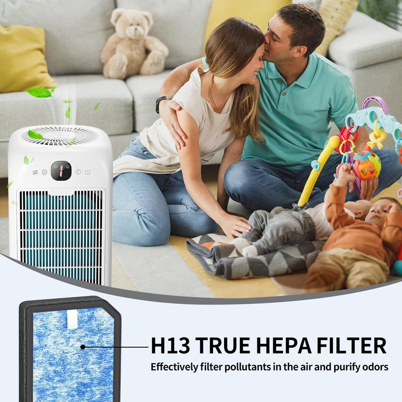 Can-Meageren AP1501 HEPA Replacement Filter, Compatible with Aircillin AP1501 Air Purifier, H13 3-in-1 HEPA Filter High-Efficiency Carbon Filter Filtration (4 Pack)