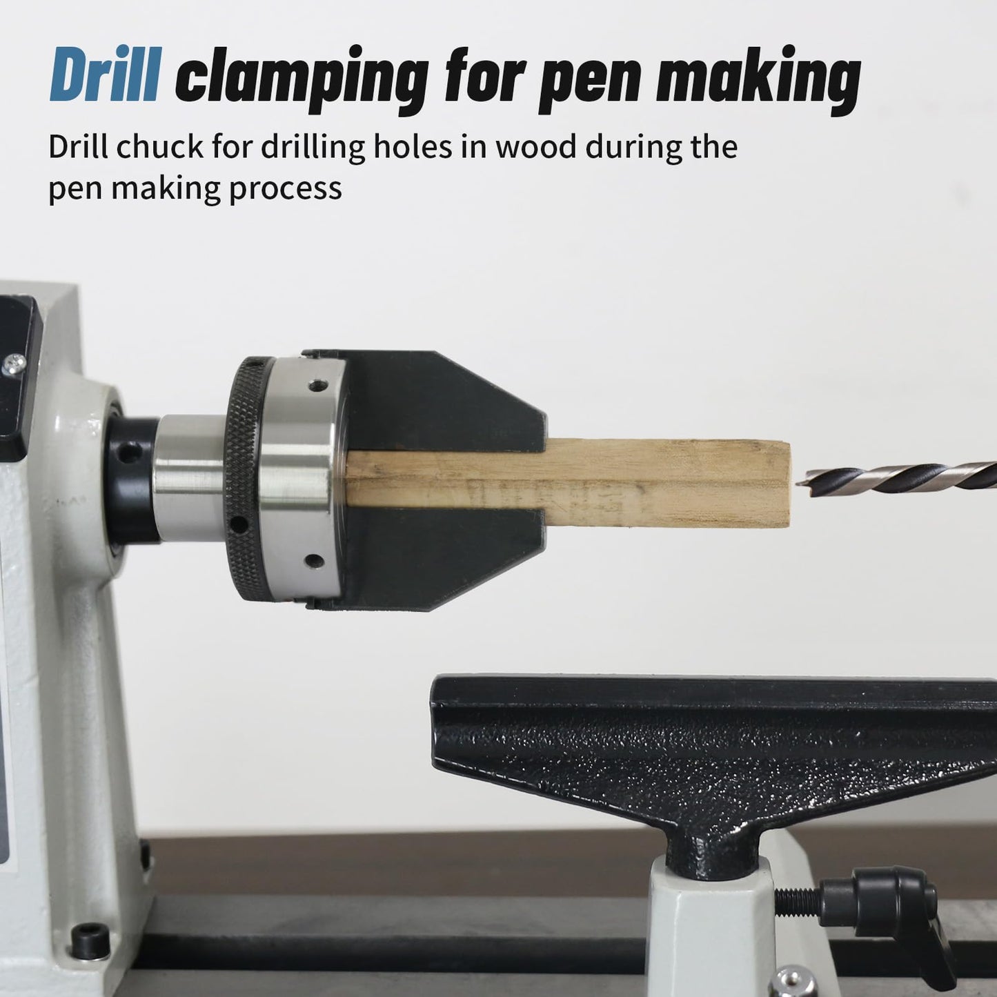 Dedicated 2-Inch 2-Jaw Pen Drilling Lathe Chuck, 1" X 8TPI Direct Thread Blank Chuck for Woodturning