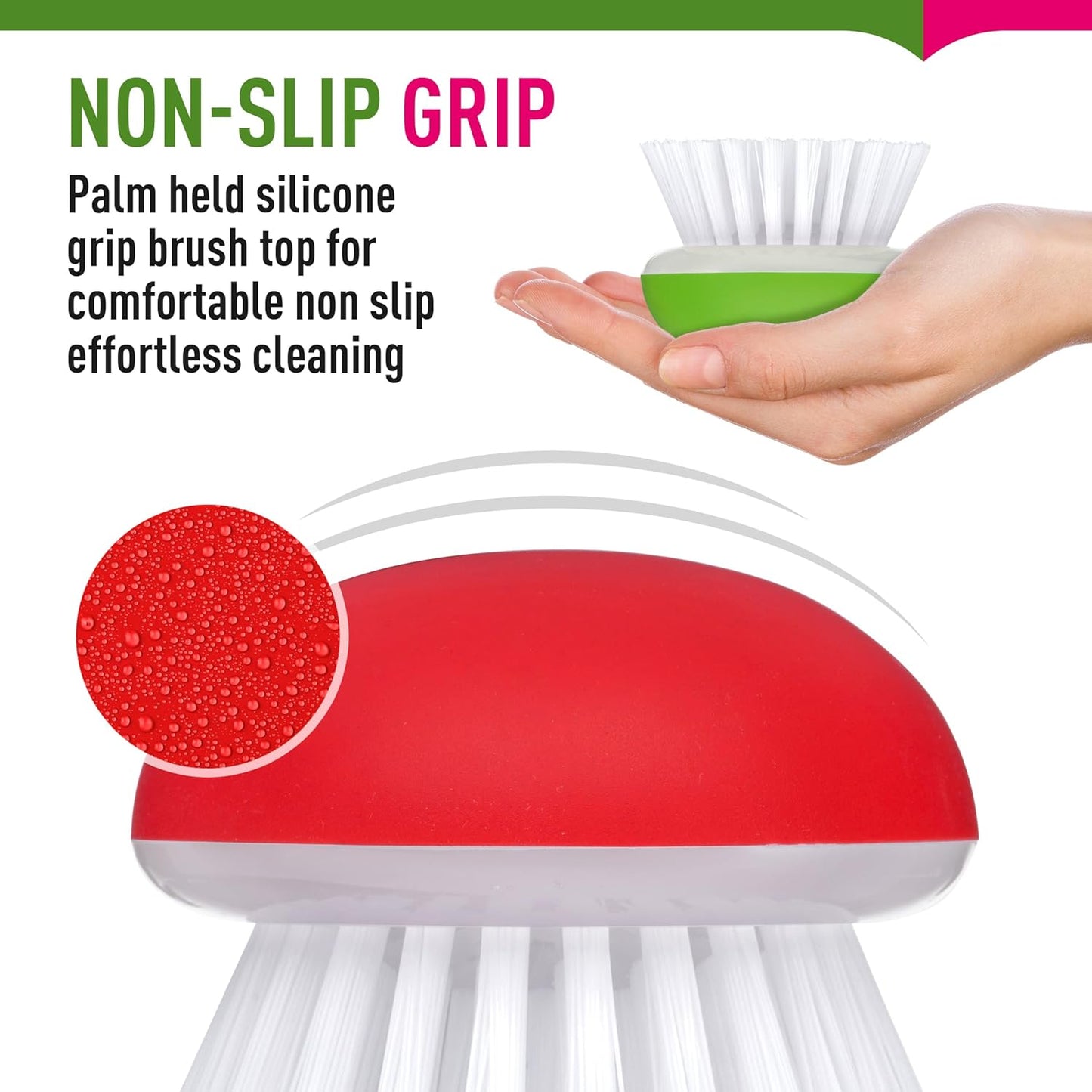 2Pcs Set Vegetable Brush Scrubber for Food Fruit and Veggie Brush Silicone Top and Ultra-Strong Bristles Potato