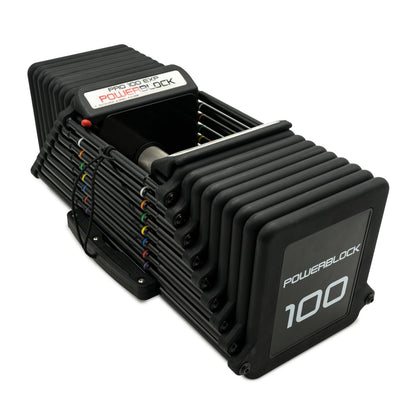 PowerBlock Pro 100 Adjustable Dumbbell, Sold As A Single Unit 5-100 lb Dumbbell – Durable Steel Build, Innovative Workout Equipment, Strength Training