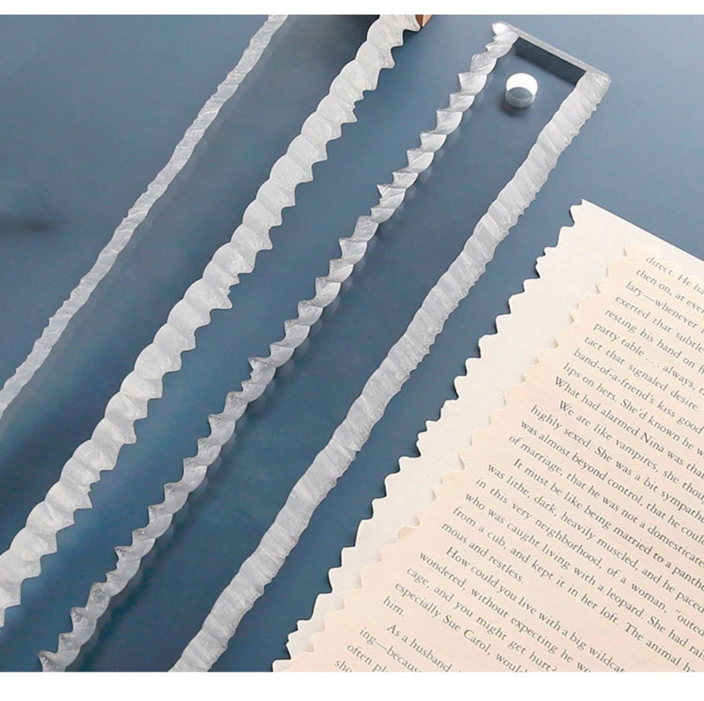 Paper Tearing Ruler Deckle Edge Thick Craft Ruler with 2 Different Edges Acrylic Irregular Edges Ruler Heavy Craft Ruler for Cutting Paper-11.34 inches