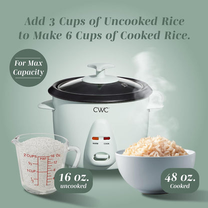 6 300W 3 6 COOK WITH COLOR Cup Rice Cooker - Effortless Cooking and Perfectly, Cooks Cups of Raw Rice for Cups