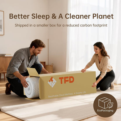 TFD Twin Mattress - 10 Inch Gel Memory Foam for Comfortable & Cool Sleep | Medium Firm, CertiPUR-US Certified