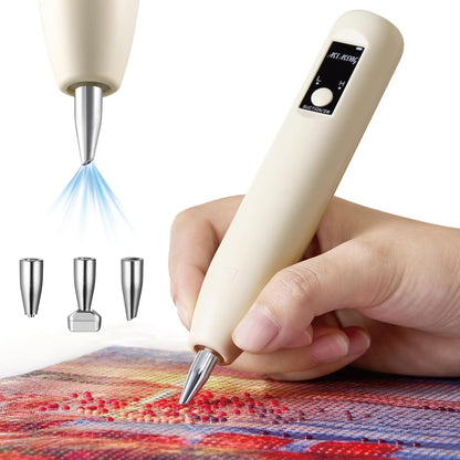 Electric Diamond Painting Pen - Cordless Diamond Art Pen Low-Noise Wax-Free, Rechargeable 2-Speed, Portable Diamond Art Accessories for Crafts Lovers
